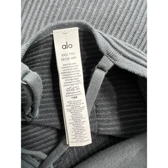 ALO Yoga Denim Knit Mini Dress in Steel Grey